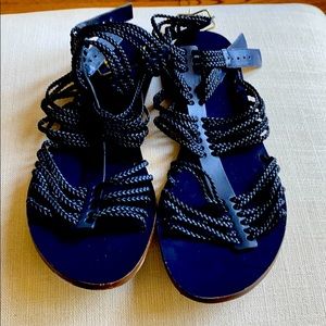 J.Crew Gladiator Sandal in Navy